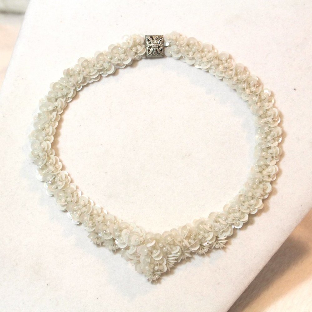 Delicate Cream Floral Statement Necklace
